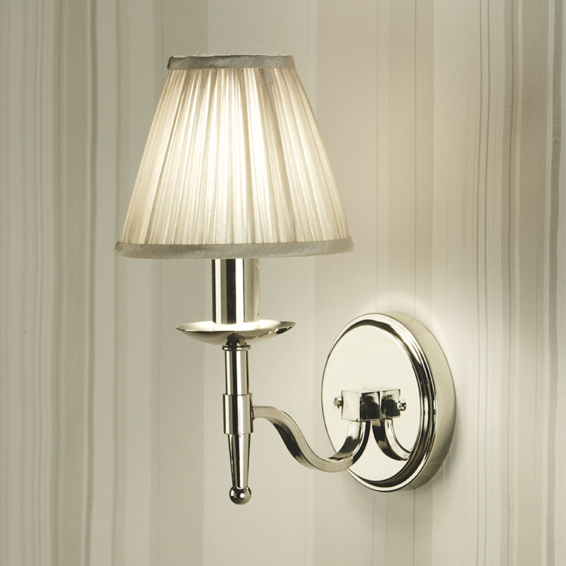 Interiors 1900 Ca1w1nw Stanford Nickel Single Wall Light Beige