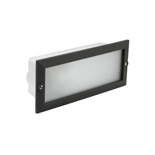 LEDS C4 05-8961-05-CL Hercules Injected Aluminium Black Recessed Wall Light