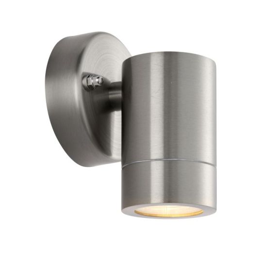 Saxby Palin  1Lt Wall Marine Grade Ip65 7W in Brushed Stainless Steel & Clear Glass