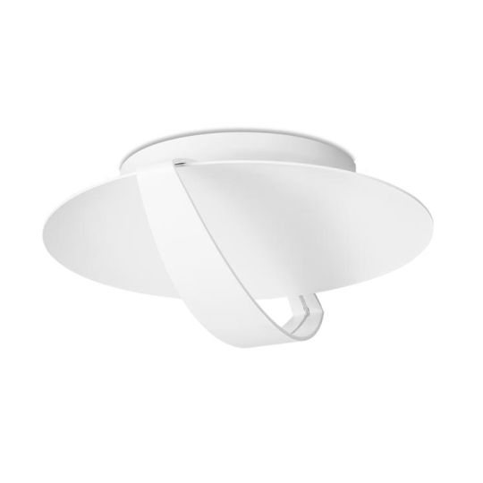 LEDS C4 15-2021-14-14 Saturn Steel/Aluminium Matt White Ceiling Light