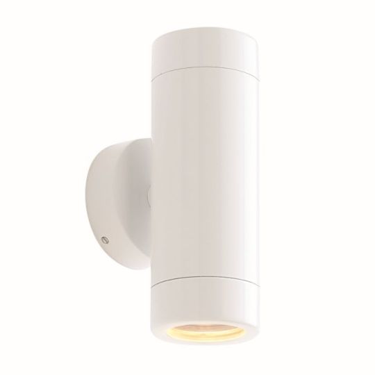 Saxby Odyssey 2Lt Wall Ip65 7W in Gloss White Paint & Clear Glass