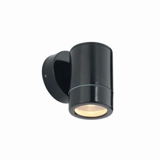 Saxby Odyssey 1Lt Wall Ip65 7W in Satin Black Paint & Clear Glass