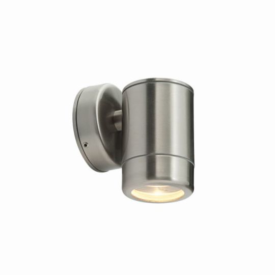 Saxby Odyssey 1Lt Wall Ip65 7W in Brushed Stainless Steel & Clear Glass