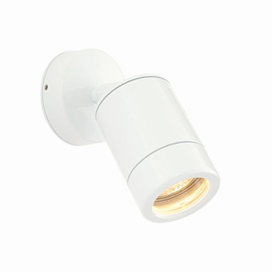 Saxby Odyssey Spot Wall Ip65 7W in Gloss White Paint & Clear Glass