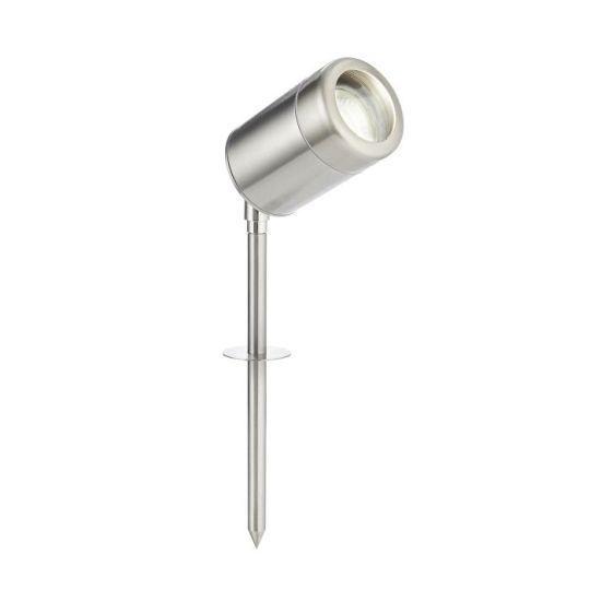 Saxby Odyssey Spike Ip65 7W in Brushed Stainless Steel & Clear Glass