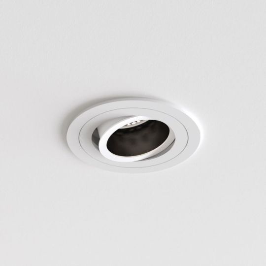 Astro Pinhole Slimline Round Adjustable Fire-Rated Indoor Downlight in Matt White