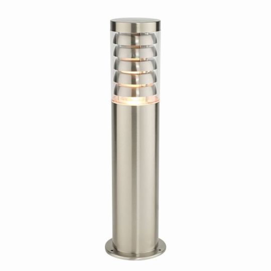 Saxby Tango Post Ip44 9.2W in Brushed Stainless Steel & Clear Pc