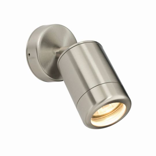 Saxby Atlantis 1Lt Spot Ip65 7W in Marine Grade Brushed Stainless Steel & Clear Glass