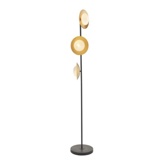 Blackstone Tranquilum 3 lt 1560mm x 260mm Complete Floor Light Finished In Gold & Dark Bronze Finish With Opal Glass