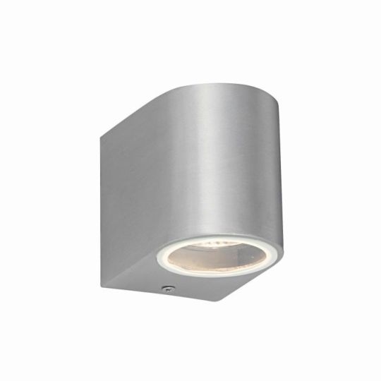 Saxby Doron 1Lt Wall Ip44 35W in Brushed Alloy & Clear Glass