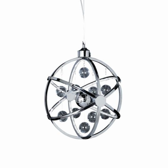 Endon Muni 1lt Pendant in Chrome Plate With Clear & Chrome Glass