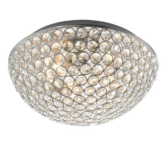 Endon Chryla 3lt Flush in Chrome Plate & Clear Crystal