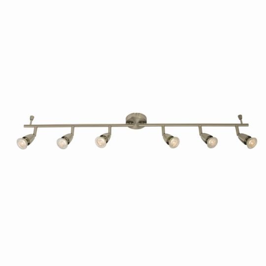 Saxby Amalfi 6Lt Bar Satin Nickel 35W in Satin Nickel Effect Plate