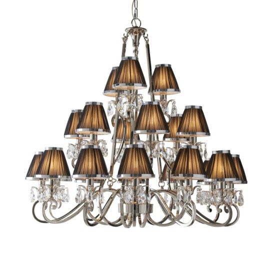 Interiors 1900 Oksana Nickel 21Lt Pendant in Polished Nickel Plate & Clear Crystal