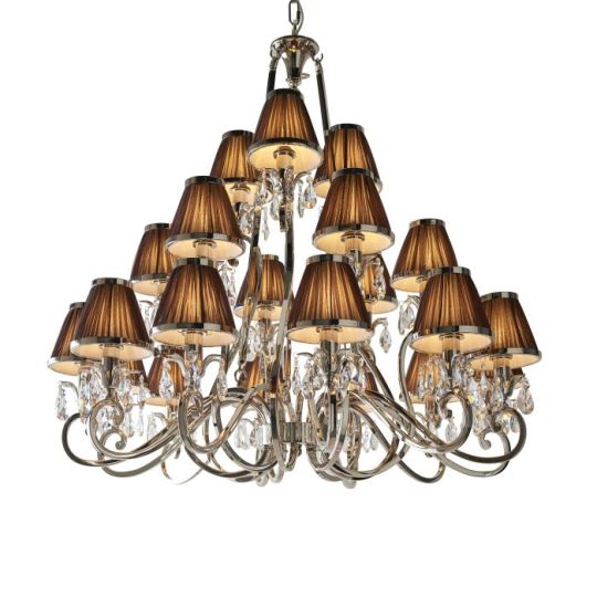 Interiors 1900 Oksana Nickel 21Lt Pendant in Polished Nickel Plate & Clear Crystal