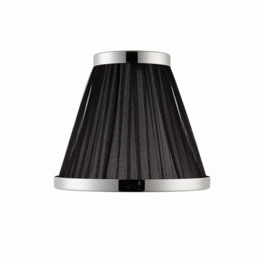 Tiffany Suffolk 1Lt Shade in Black Organza & Polished Nickel Plate