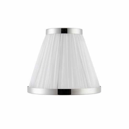 Tiffany Suffolk 1Lt Shade in White Organza & Polished Nickel Plate