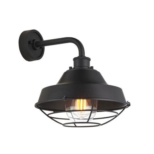 Blackstone Shimmera 1 lt 340mm x 310mm x 280mm Non Automatic Wall Light Finished In Textured & Matt Black With Clear Glass