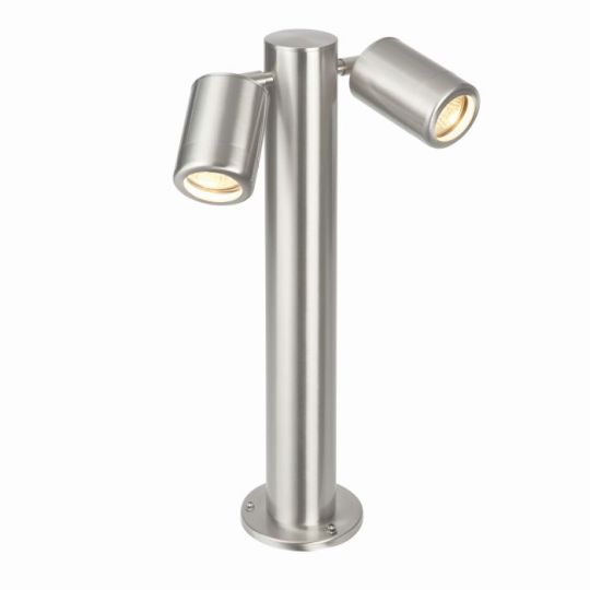 Saxby Atlantis 450Mm Post Ip65 7W in Marine Grade Brushed Stainless Steel & Clear Glass