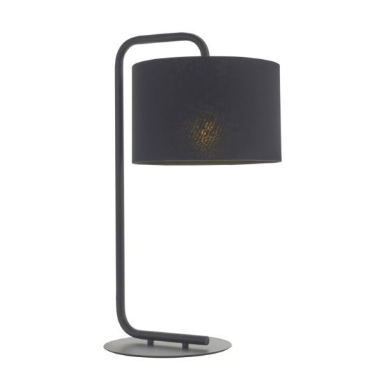 Blackstone Borealis 1 lt 500mm x 290mm x 230mm Base & Shade Table Light Finished In Satin Black Paint & Black Fabric