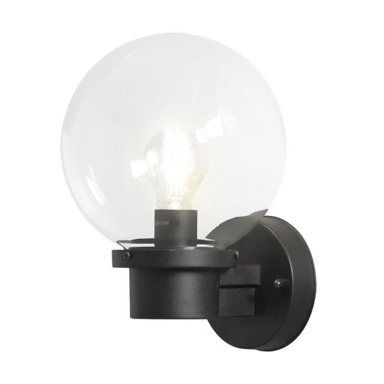 Konstsmide 7322-750 Matt Black Nemi - Lacquered Aluminium/ Clear Acrylic/ Dusk Til Dawn Sensor (20x21.5x29)