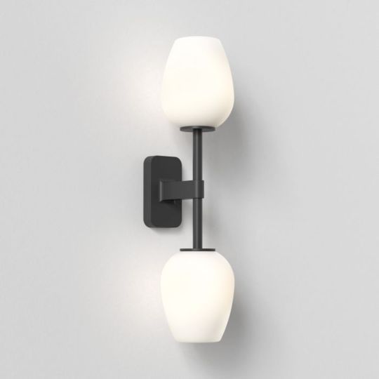 Astro Tacoma Twin Bathroom Wall Light in Matt Black