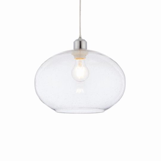 Endon Dimitri 1lt Pendant easyfit in Clear Bubble Glass