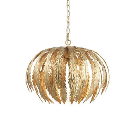 Endon Delphine 3lt Pendant in Gold Leaf