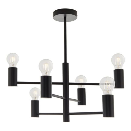 Endon Studio 6lt Semi flush in Matt Black