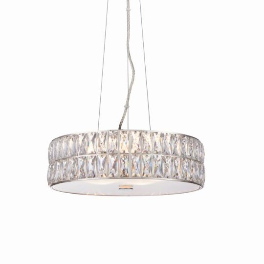 Endon Verina 5lt Pendant in Clear Crystal & Chrome Plate