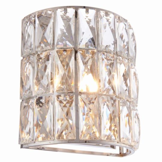 Endon Verina 1lt Wall in Clear Crystal & Chrome Plate