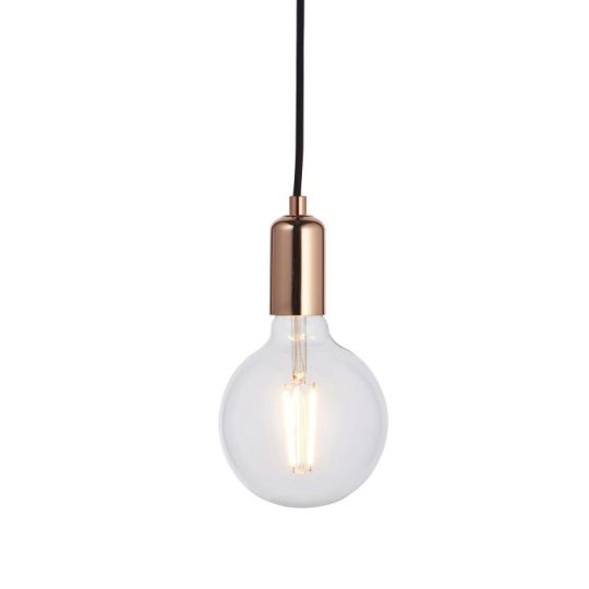 Endon Studio 1lt Pendant in Copper Plate