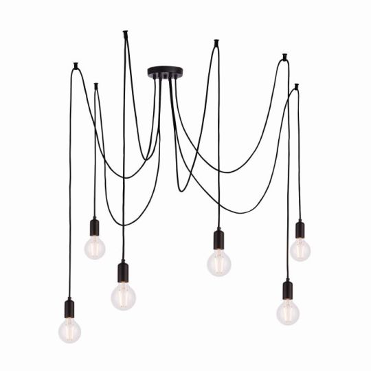 Endon Studio 6lt Pendant in Matt Black