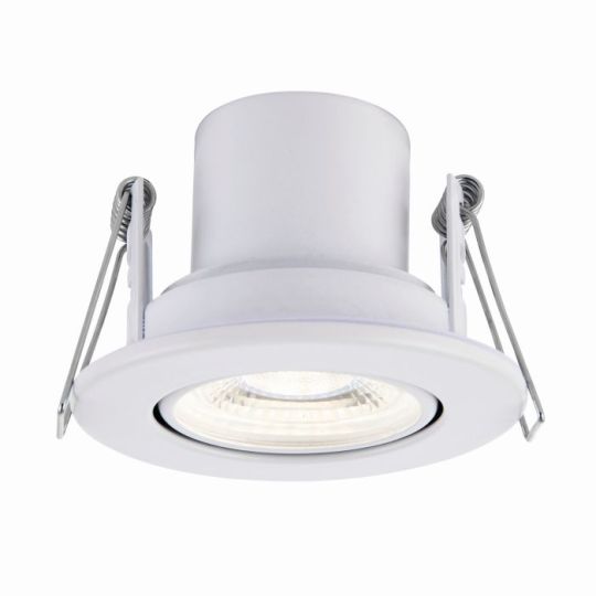 Saxby Shieldeco 800 Tilt 8.5W in Matt White Paint & Clear Acrylic