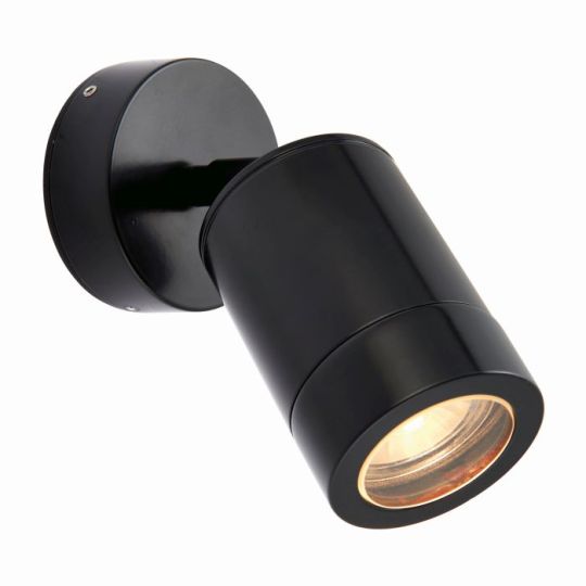 Saxby Odyssey Spot Wall Ip65 7W in Satin Black Paint & Clear Glass