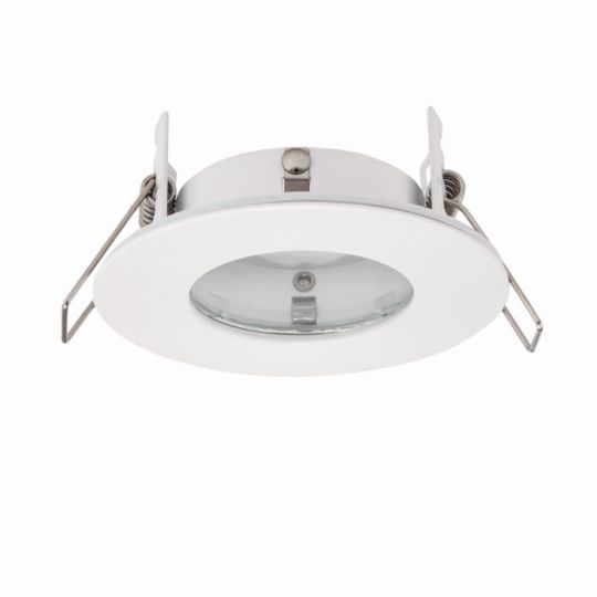 Saxby Speculo Round Ip65 50W in Matt White Paint & Clear Glass