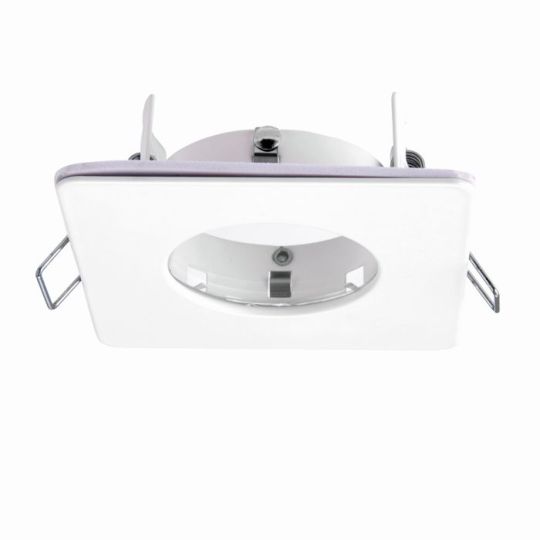 Saxby Speculo Square Ip65 50W in Matt White Paint & Clear Glass