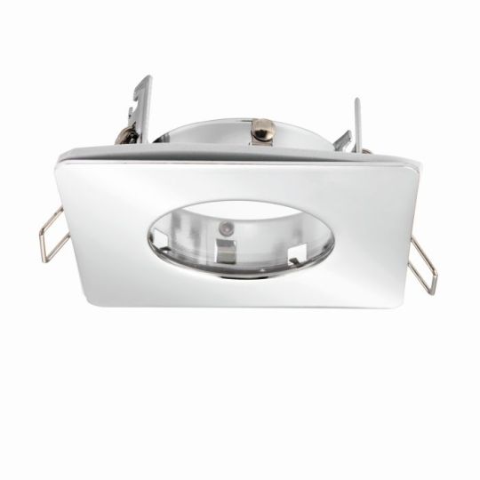 Saxby Speculo Square Ip65 50W in Chrome Effect Plate & Clear Glass