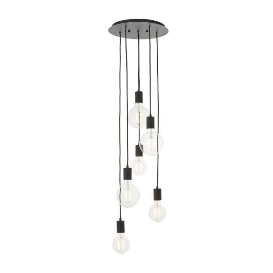 Endon Studio 6lt Pendant in Matt Black