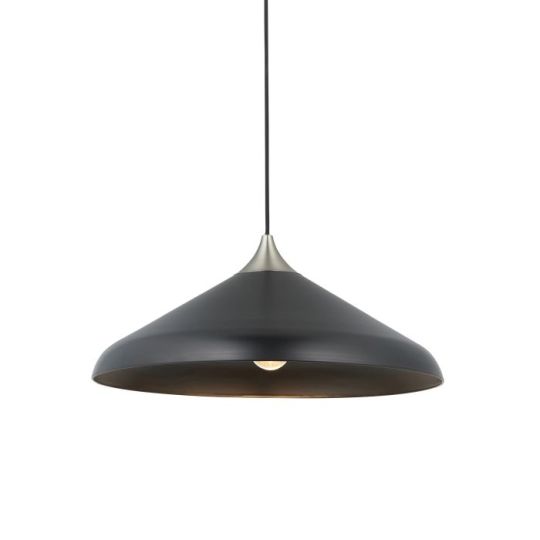 Blackstone Luxora 1 lt 365-1765mm x 500mm Single Pendant Light Finished In Matt Black & Matt Nickel Plate