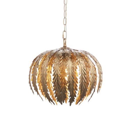 Endon Delphine 1lt Pendant in Gold Leaf