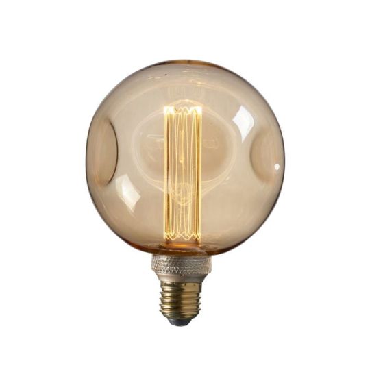 Endon Dimple 1lt Lamp in Amber Glass