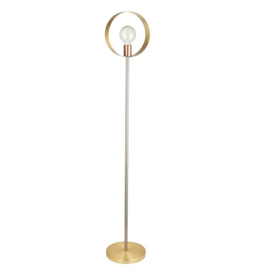 Endon Hoop 1lt Floor in Brushed Brass, Nickel & Copper Plate