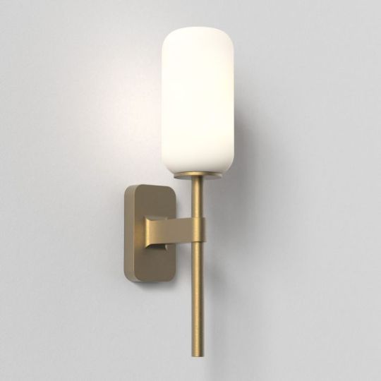 Astro Tacoma Single Bathroom Wall Light in Antique Brass