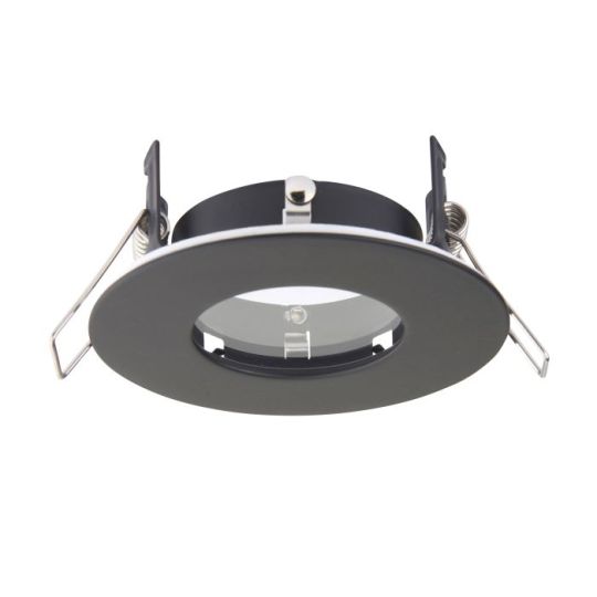 Saxby Speculo Round Ip65 50W in Matt Black Paint & Clear Glass