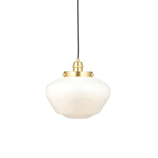 Blackstone Tempest 1 lt 450-1520mm x 300mm Single Pendant Light Finished In Brass Plate & Opal Glass