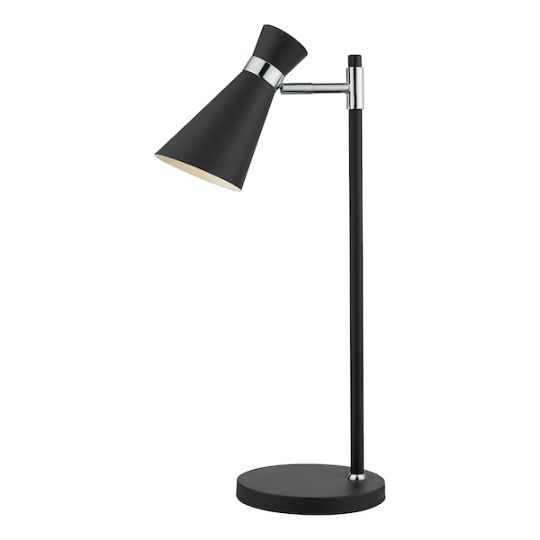 Dar Ashworth Table Lamp Matt Black & Polished Chrome