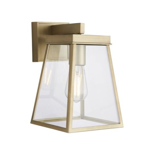 Blackstone Raynora 1 lt 243mm x 298mm x 192mm Non Automatic Wall Light Finished In Brushed Gold Finish & Clear Glass