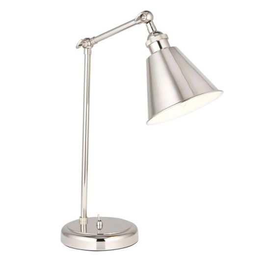 Blackstone Sparkyl 1 lt 365-555mm x 140mm x 255-360mm Task Table Light Finished In Bright Nickel Plate