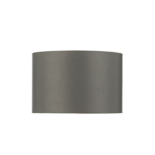 Dar Bokara Grey Faux Silk Satin Drum Shade 38cm